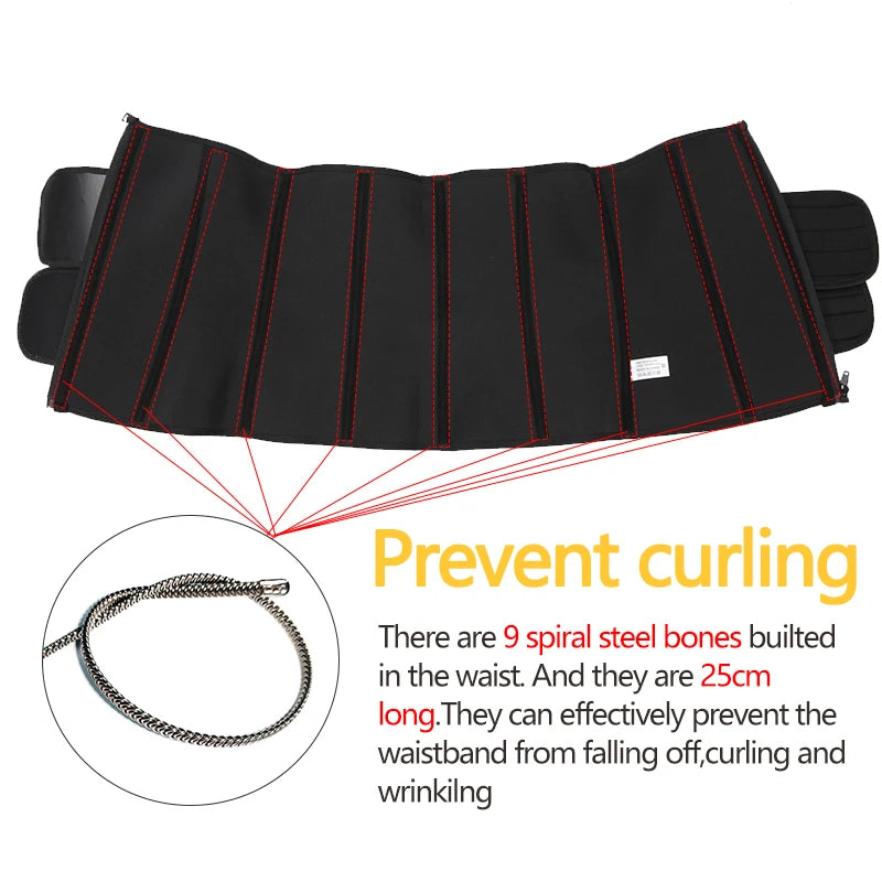 Men Waist Trainer Corsets Fitness Trimmer Belt Slimming Body Shaper for Weight Loss Sauna Sweat Girdle Workout Fat Burner Fajas