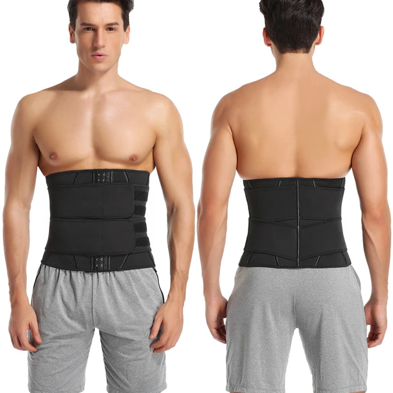 Men Waist Trainer Fitness Slimming Belt Sauna Body Shaper Corset for Abdomen Weight Loss Trimmer Belt Sweat Workout Fat Burner