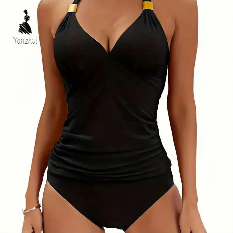 YZ Solid Tie Side Two Piece Bikini Unique Soft Fabric Women Beach Bathing Suit
