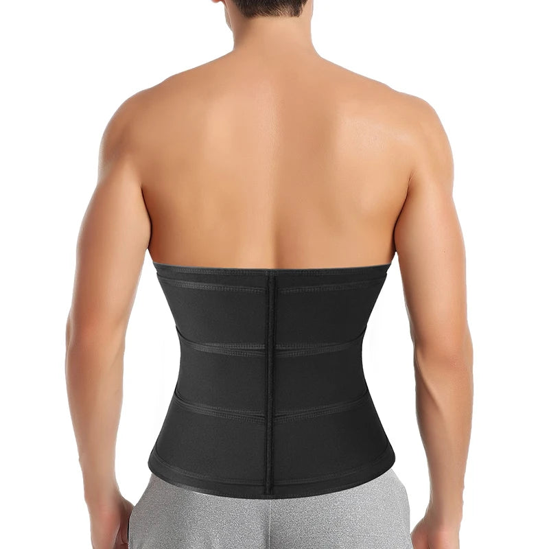 Men Waist Trainer Trimmer Belt for Weight Loss Neoprene Body Shaper Sauna Workout Sweat Belly Belt with Double Straps Shapewear