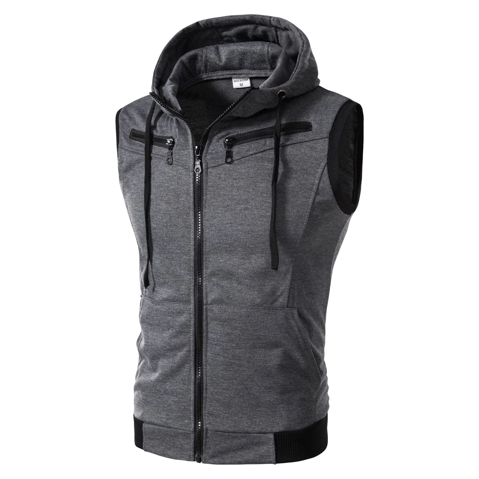 New Men Sleeveless Hooded Vest Jacket - Streetwear Zipper Waistcoat Plus Size 5XL Casual Fashion Outerwear Wholesale