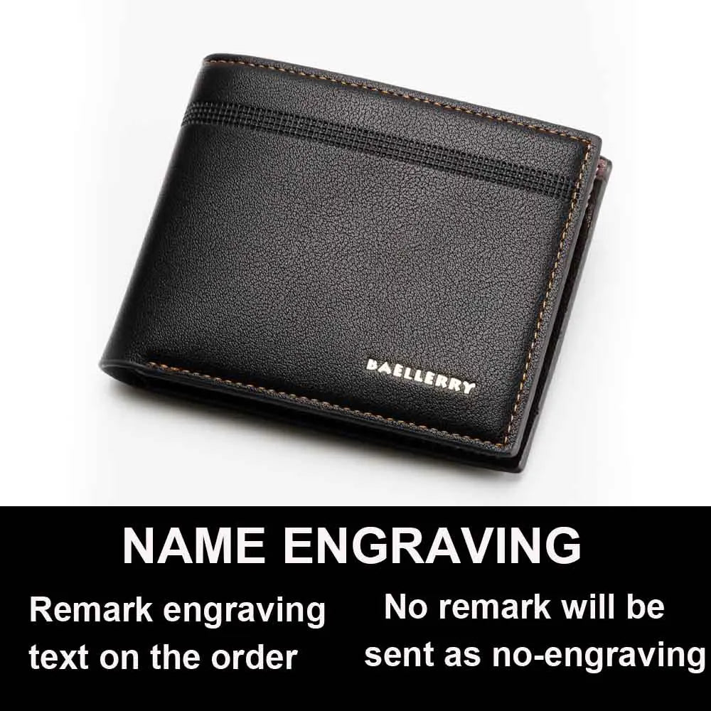 Name Customized New Men Wallets Card Holder High Quality Male Purse PU Leather Business Men Wallets Carteria