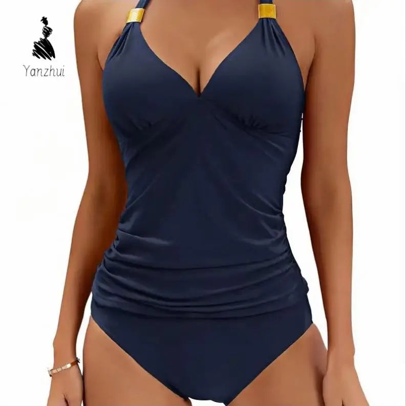 YZ Solid Tie Side Two Piece Bikini Unique Soft Fabric Women Beach Bathing Suit