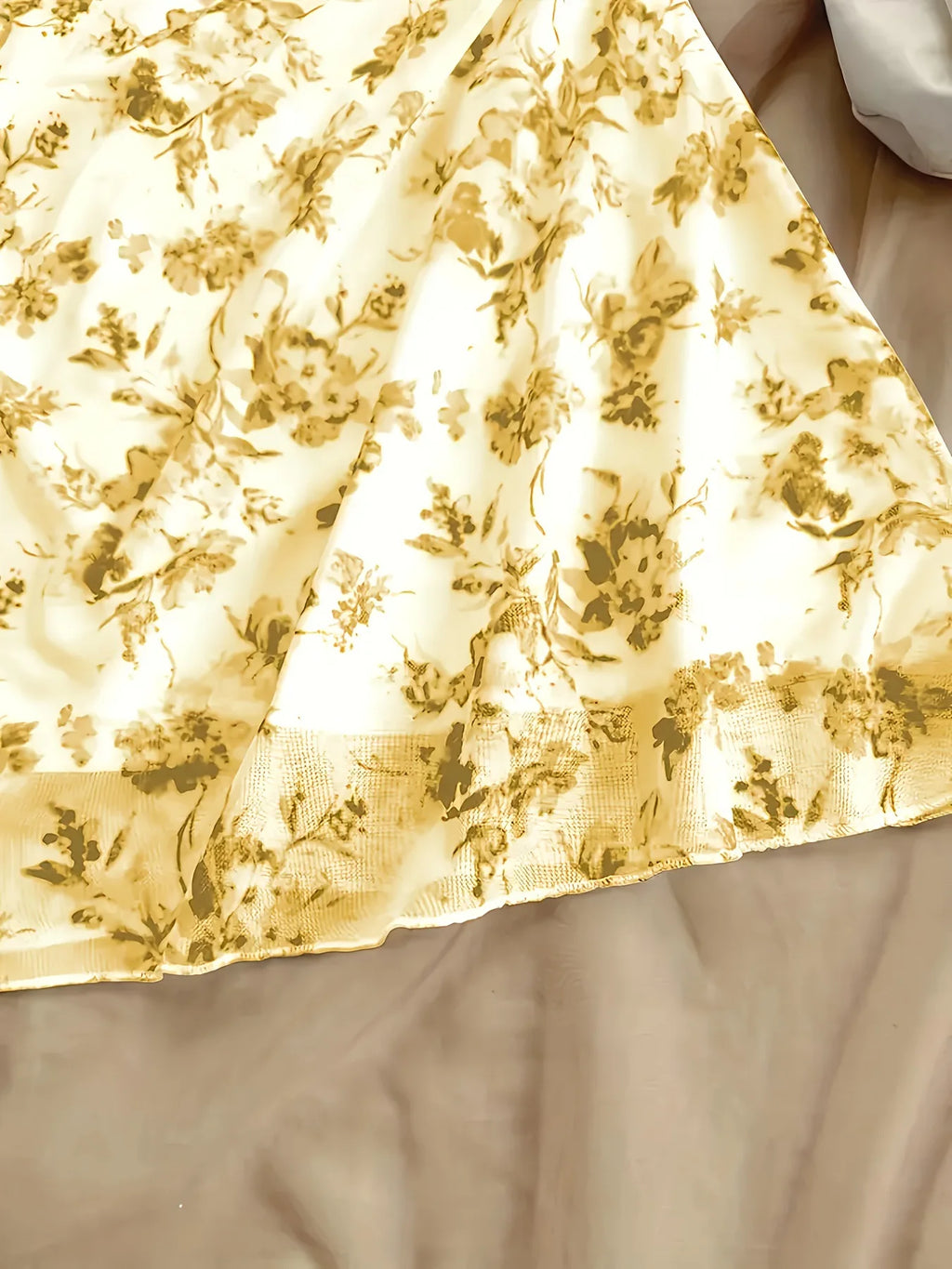 French Style Sweet Empire Waist Floral Strappy Dress Slim Fit Summer Casual Short Skirt