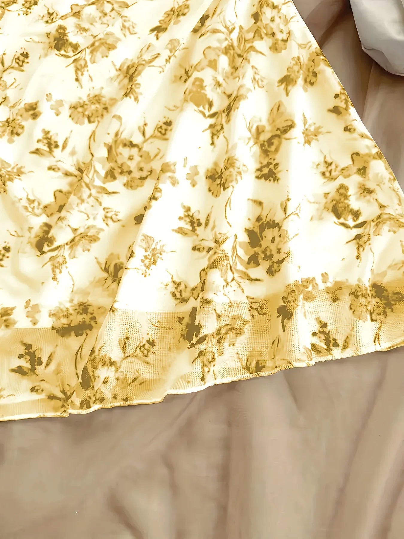 French Style Sweet Empire Waist Floral Strappy Dress Slim Fit Summer Casual Short Skirt