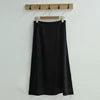 Summer Vintage Satin Elegant High Waist Office Lady Skirt