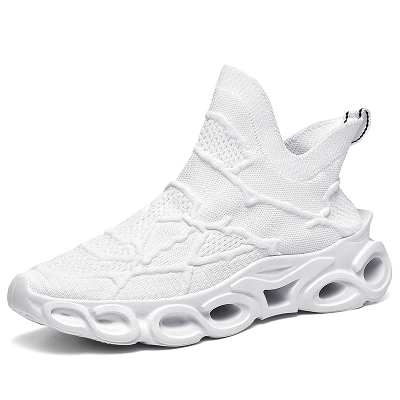 Custom Men's Sneakers Super Soft Blade Sole Breathable Brand Logo Casual Socks High Increasing Mesh Walking Running Shoes Winter
