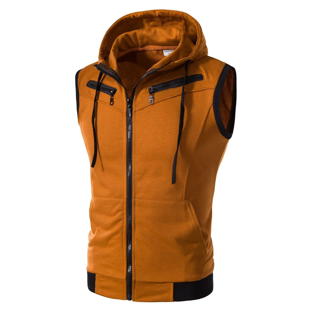 New Men Sleeveless Hooded Vest Jacket - Streetwear Zipper Waistcoat Plus Size 5XL Casual Fashion Outerwear Wholesale