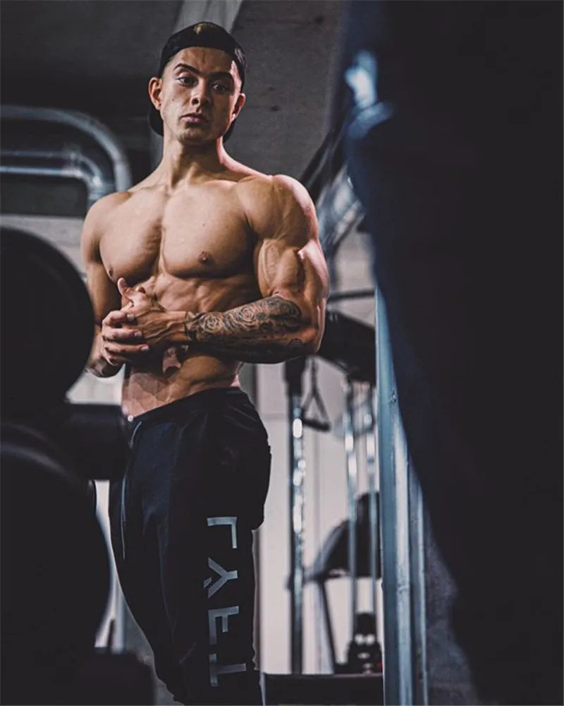 JAPAN Brand Joggers Men Sweatpants Gym Running Pants Mens Fitness Bodybuilding Gym Men Jogging Pants Zipper Sweatpants Trousers