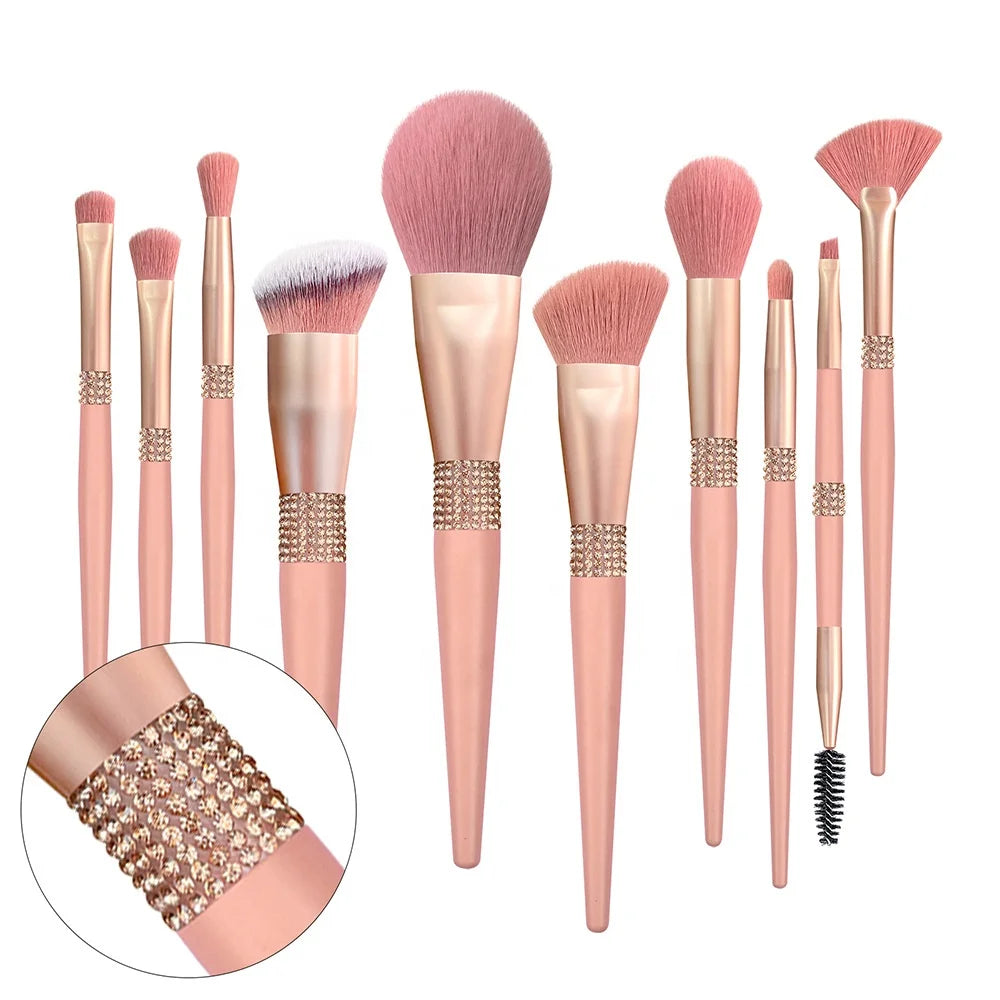 Wholesale Professional Vegan Makeup Brush Set 10-Piece Custom Logo Brochas De Maquillaje with Private Label