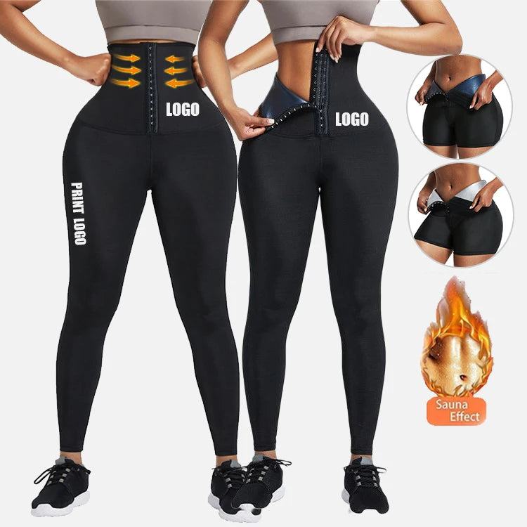HEXIN High Compression Fat Burning Waist Trainers Corset Leggings for Ladies High Waisted Yoga Pants
