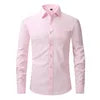 OEM Service Men's Casual Long Sleeve Dress Shirts Anti-pilling Square Collar Polyester Eco-Friendly Anti-Wrinkle