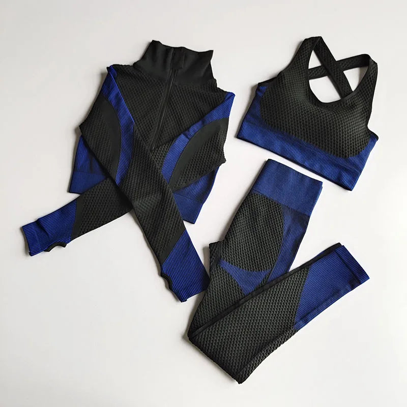 LANTECH Women Sports Suits Set Yoga Sets Gym Fitness Pants Leggings Sportswear Leggings Seamless Athletic Sports Shirts