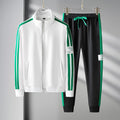 RNSHANGER Autumn Men's Sports Suit Casual Sweatshirt Zippered Cardigan Hooded Sweatshirt Drawstrings Hooded Coat+ Pants Set