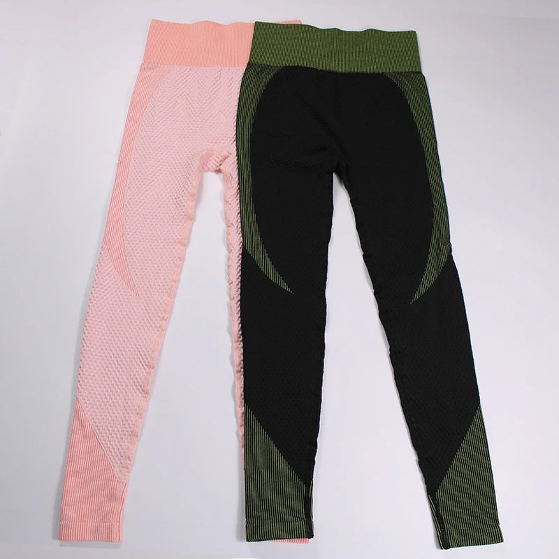 LANTECH Women Sports Suits Set Yoga Sets Gym Fitness Pants Leggings Sportswear Leggings Seamless Athletic Sports Shirts
