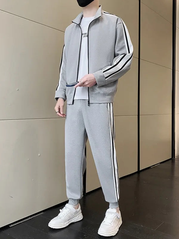 Men's Customized Logo Casual Breathable Long-Sleeved and Pants Set Spring-Autumn Running Two-Piece Set