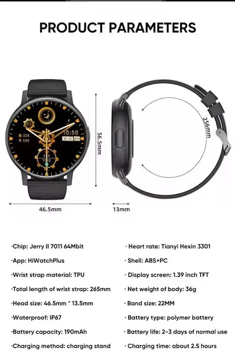 New Popular Smart Watch S100 Call Reminder 1.39" Full Screen Touch Custom Watch Waterproof Wristband Smartwatches Sport Bracelet