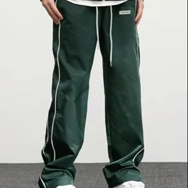 ZAFUL Men's Y2K Streetwear Baggy Track Pants Mid Waist Lightweight Casual Lounge Trousers with Drawstring Letter Pockets