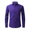 OEM Service Men's Casual Long Sleeve Dress Shirts Anti-pilling Square Collar Polyester Eco-Friendly Anti-Wrinkle
