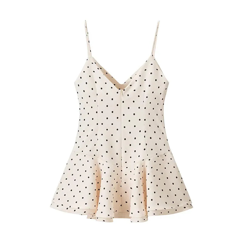 ZATRHMBM 2026 New Spring/Autumn Women's Fashion Polka Dot Short Dress, Retro Casual Elegant Women's Dress