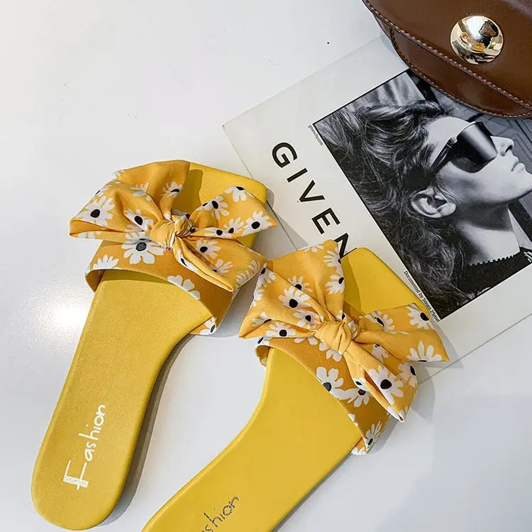 Summer New Casual Sandals Bow Cute Outdoor Slippers Women's Shoes