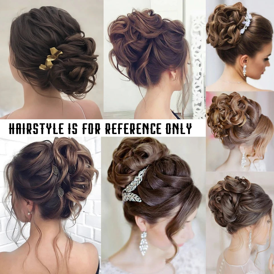 HUAYA Messy Curly Short Synthetic Hair Extension Chignon Donut Roller Bun Wig Claw Clip In Hairpiece for Women