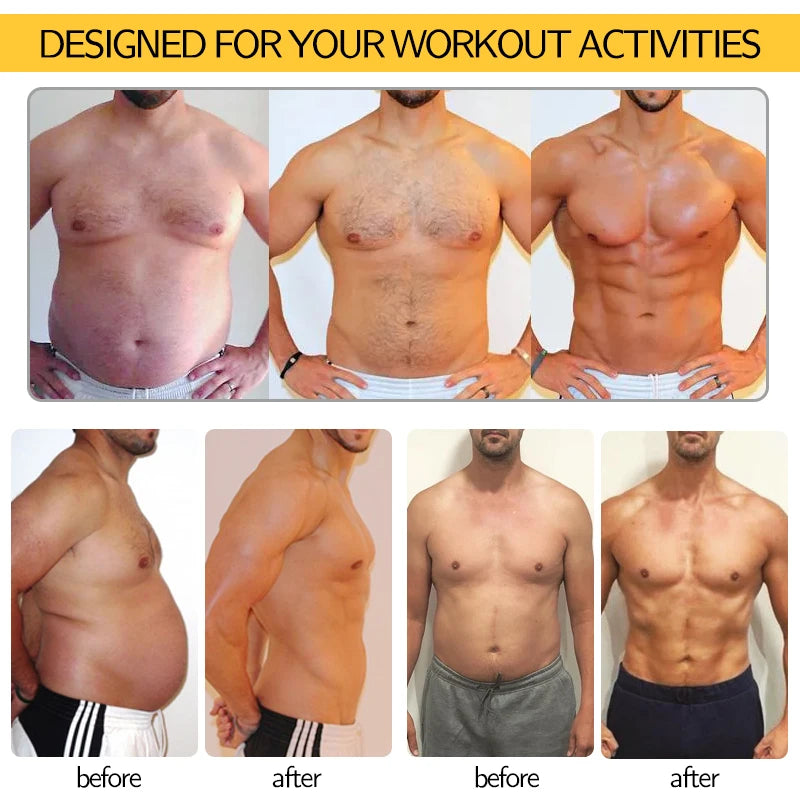 Men Waist Trainer Fitness Slimming Belt Sauna Body Shaper Corset for Abdomen Weight Loss Trimmer Belt Sweat Workout Fat Burner