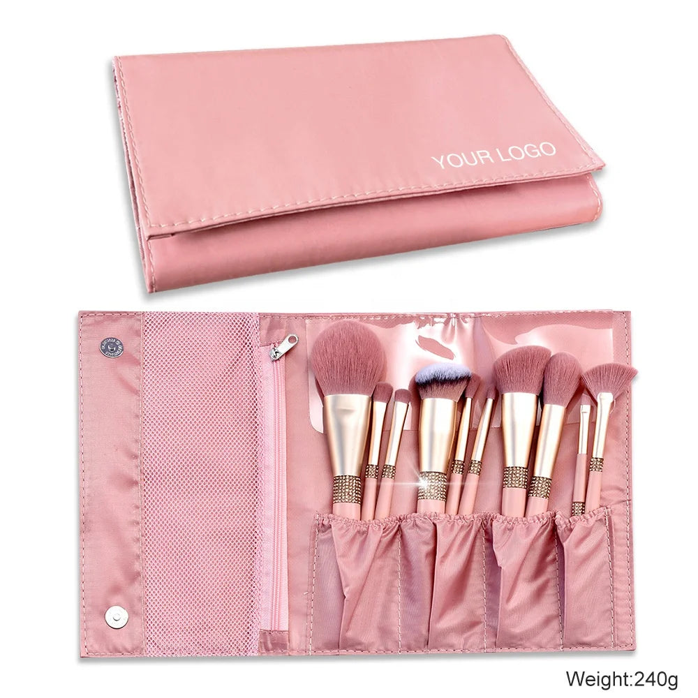 Wholesale Professional Vegan Makeup Brush Set 10-Piece Custom Logo Brochas De Maquillaje with Private Label