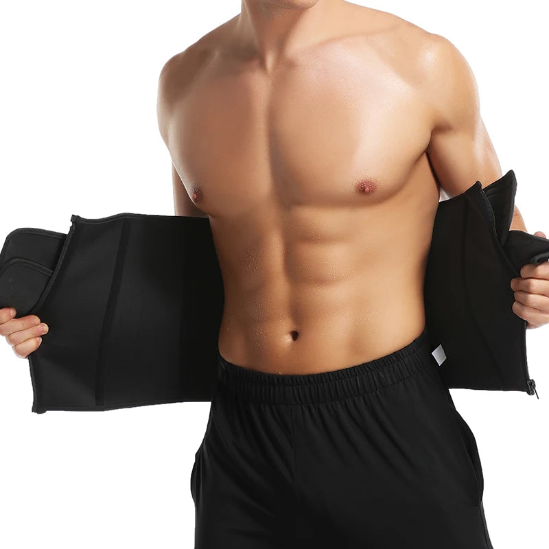 Men Waist Trainer Corsets Fitness Trimmer Belt Slimming Body Shaper for Weight Loss Sauna Sweat Girdle Workout Fat Burner Fajas