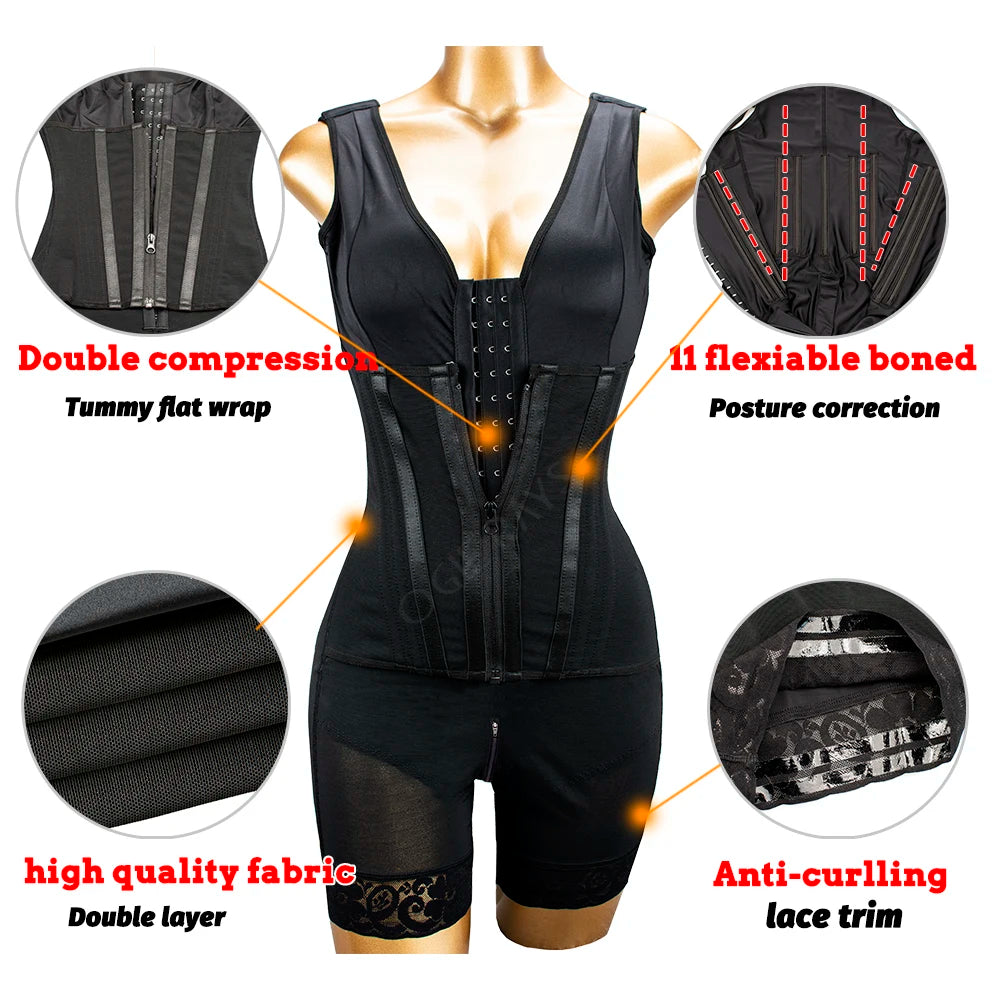 Stage 2 Post Surgery Op Lipo Compression Colombianas Body Shaper Moldeadora Sheath Slimming Lumbar Women Shapewear Girdles Fajas
