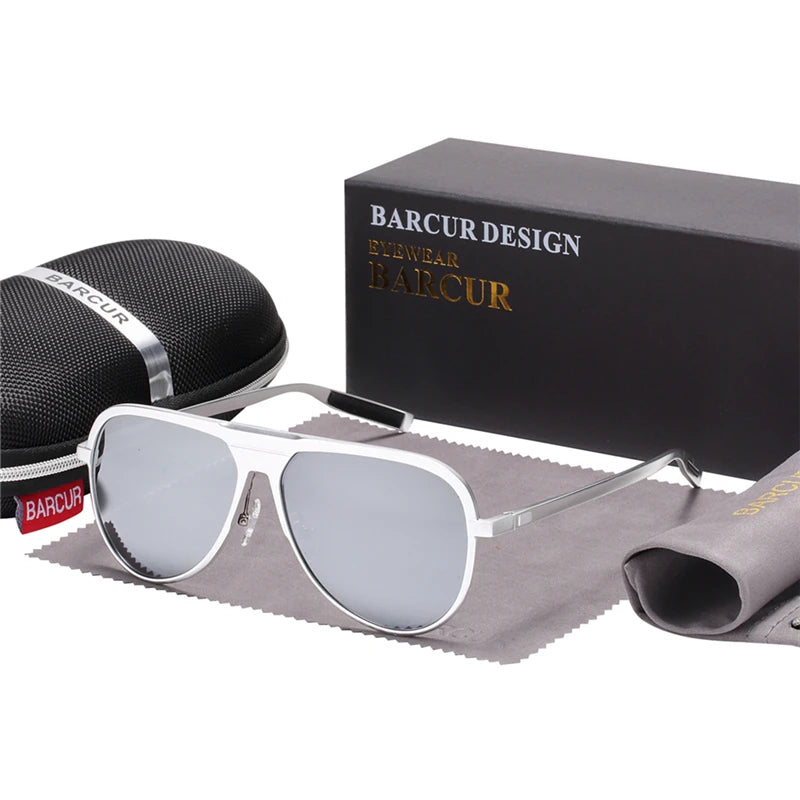 BARCUR Unisex Aluminum Magnesium Male Sunglasses Polarized Trending Styles Black Sun glasses Women Men glasses Sports Eyewear