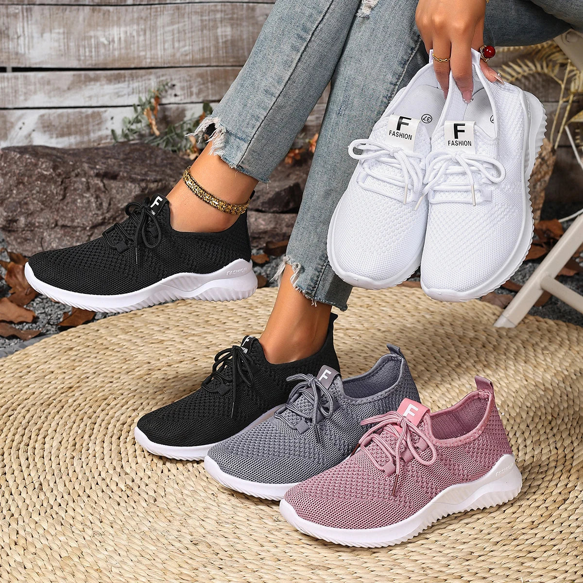 Hot Selling 2025 Women's Mesh Sneakers - Breathable Lightweight Non-Slip Everyday Shoes