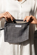 Double cloth linen large makeup bag with zipper | 43001508