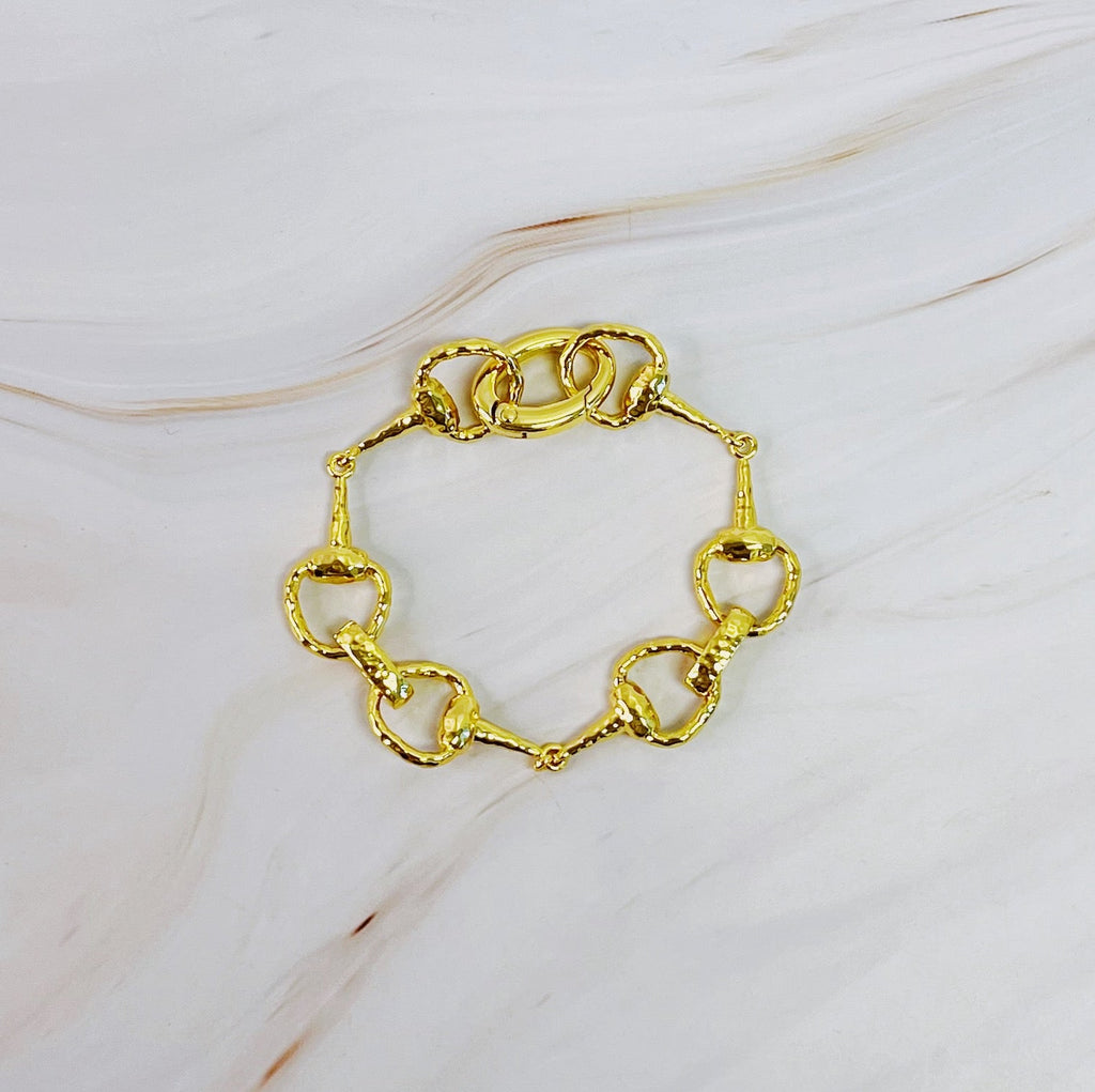 Women's Equestrian Link Chain Bracelet - Gold Fashion Jewelry