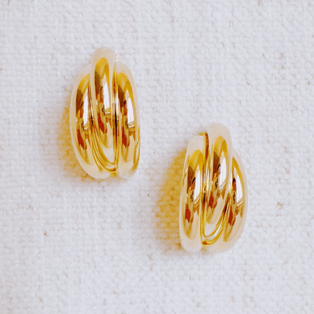 Women's Bold Interlock Loop Earrings - Statement Fashion Jewelry