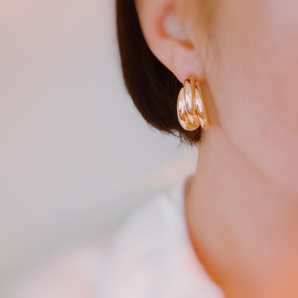 Women's Bold Interlock Loop Earrings - Statement Fashion Jewelry