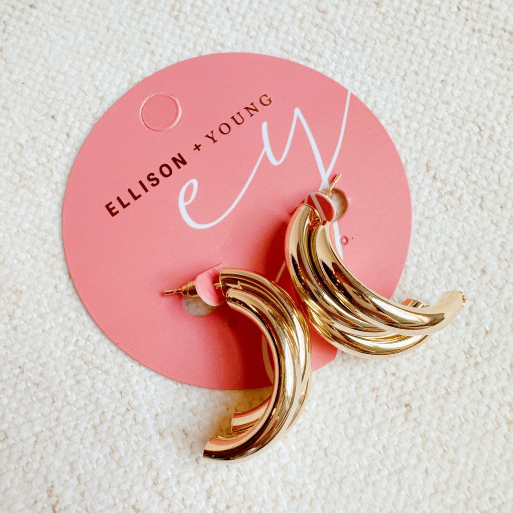 Women's Bold Interlock Loop Earrings - Statement Fashion Jewelry