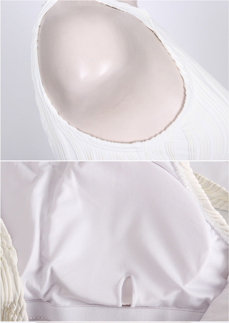 Swimsuit Women's Summer South Korea New Sexy Consecusive Small Chest Gathering Belly Covering Slimming Hot Spring Vacation Swimsuit
