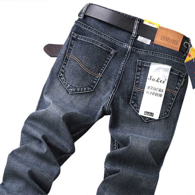 Su Lee Men's Jeans Spring and Summer New Straight Loose Business Elastic Versatile Long Pants Men's Cross-Border Men's Pants