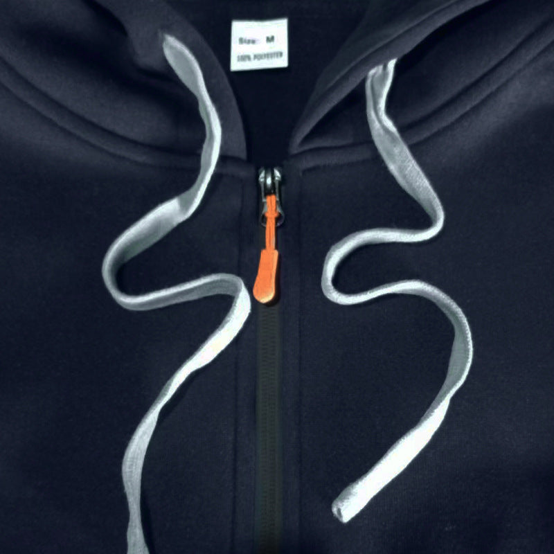 Cross-border Autumn and Winter Sports Sweater suit Men's Multi-pocket Zipper Hoodie Sportswear suit Sweater Light Plate