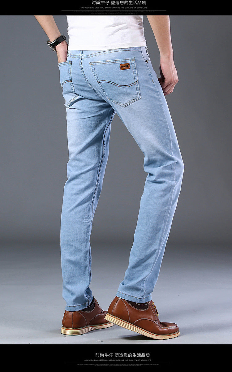 Su Lee Men's Jeans Spring and Summer Men's Elastic Loose Straight Retro Business Casual Trendy Brand Long Pants