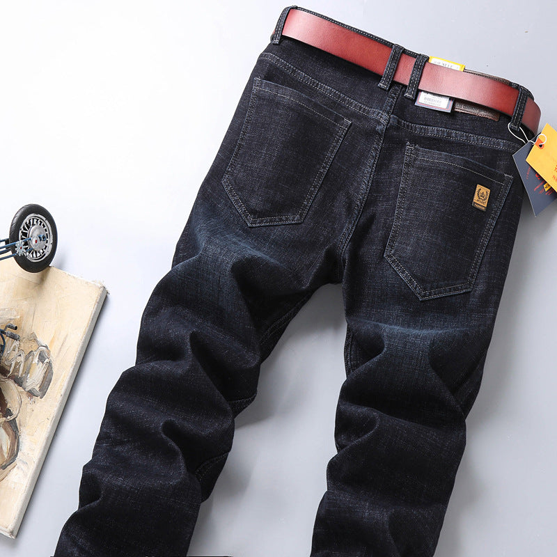 Su Lee Men's Jeans Spring and Summer Men's Elastic Loose Straight Retro Business Casual Trendy Brand Long Pants