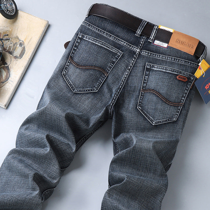 Su Lee Men's Jeans Spring and Summer New Straight Loose Business Elastic Versatile Long Pants Men's Cross-Border Men's Pants