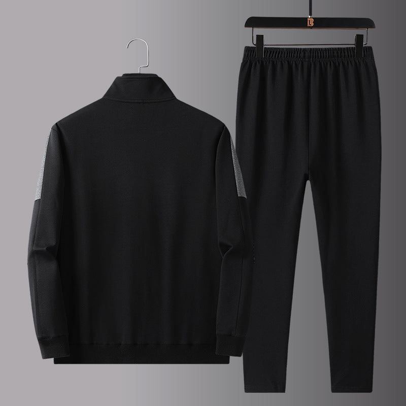 Spring and Autumn New Sports Suit Men's Trendy Casual Sportswear Suit Men's Large Size Sweatshirt Suit Two-Piece Set