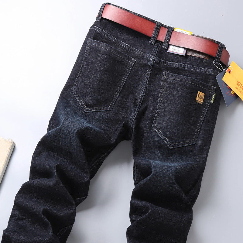 Su Lee Men's Jeans Spring and Summer Men's Elastic Loose Straight Retro Business Casual Trendy Brand Long Pants