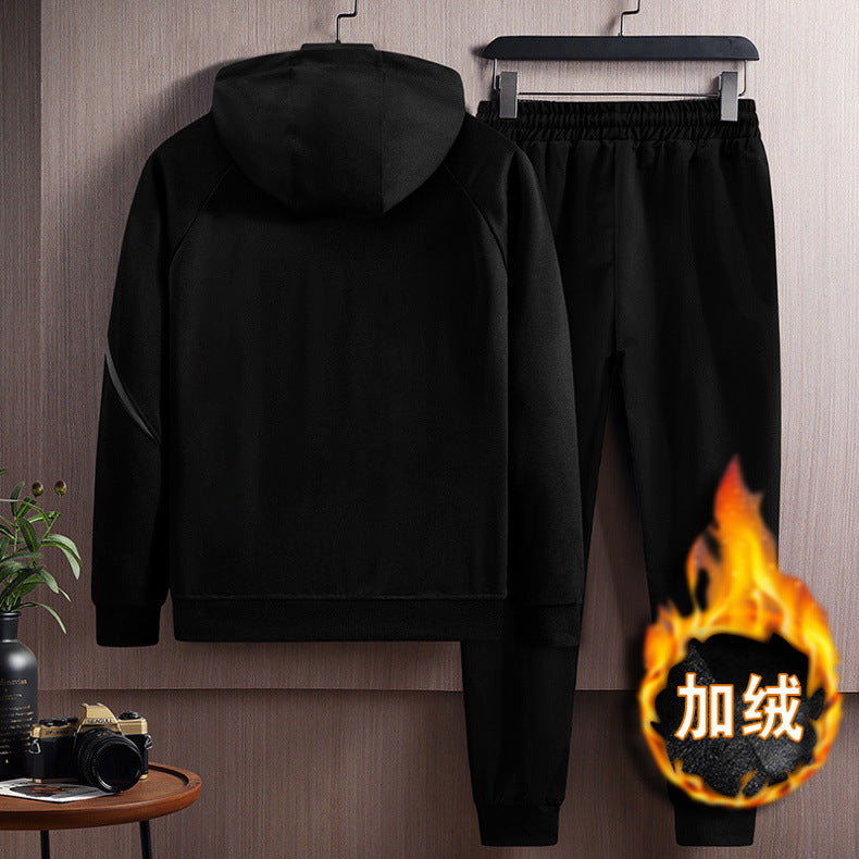 2024 Spring and Autumn Men's Sportswear Casual Suit Men's Hooded Cardigan Sportswear Running Suit Two-Piece Set for Boys