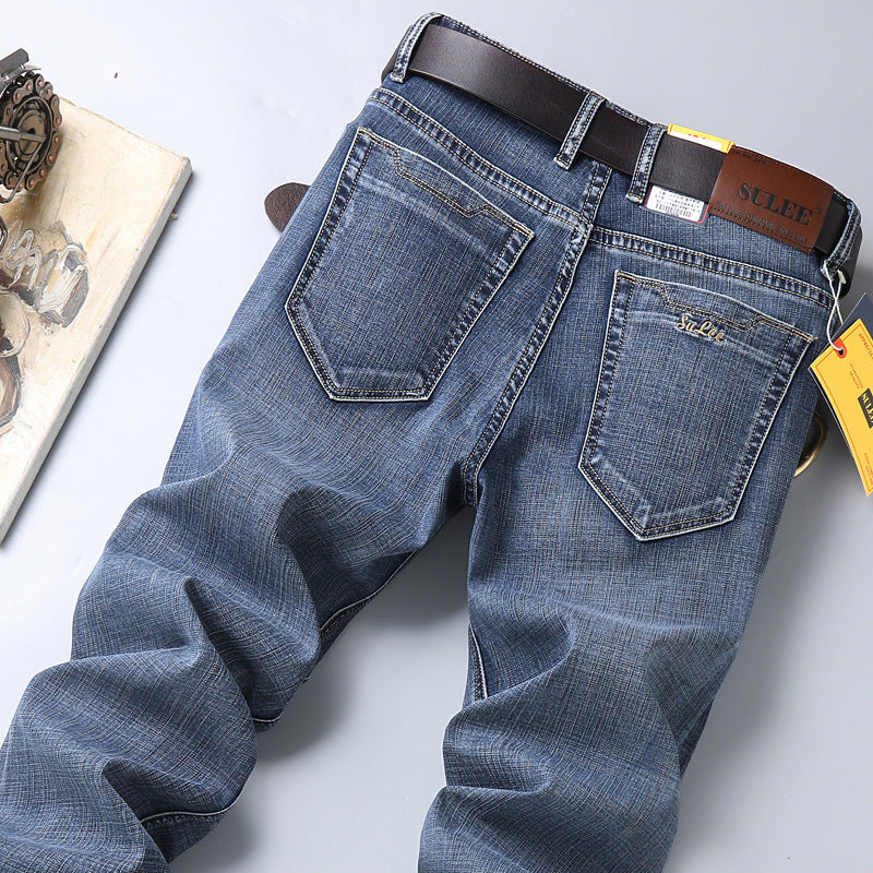Su Lee Men's Jeans Spring and Summer New Straight Loose Business Elastic Versatile Long Pants Men's Cross-Border Men's Pants
