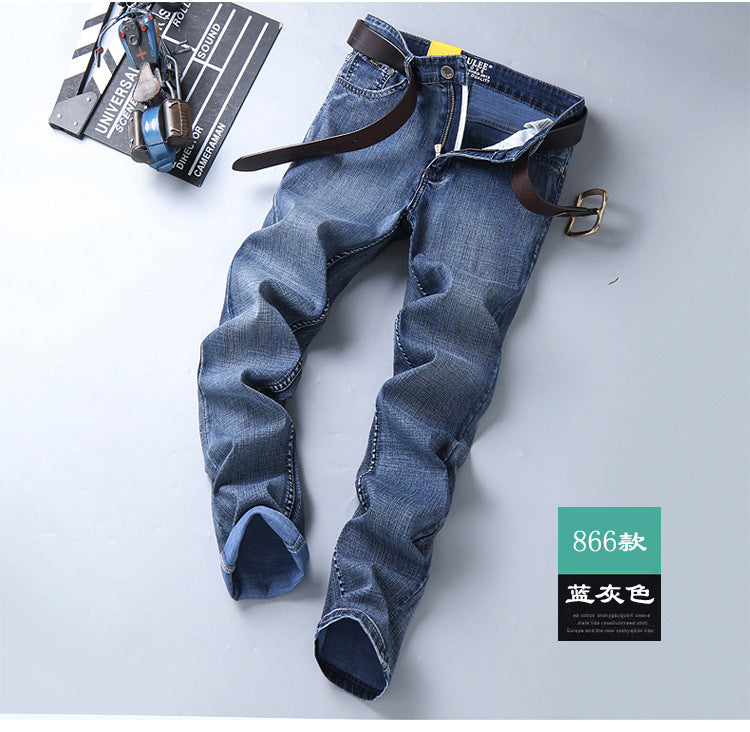 Su Lee Men's Jeans Spring and Summer New Straight Loose Business Elastic Versatile Long Pants Men's Cross-Border Men's Pants