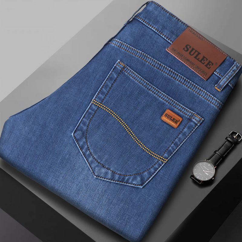 Su Lee Men's Jeans Spring and Summer New Straight Loose Business Elastic Versatile Long Pants Men's Cross-Border Men's Pants