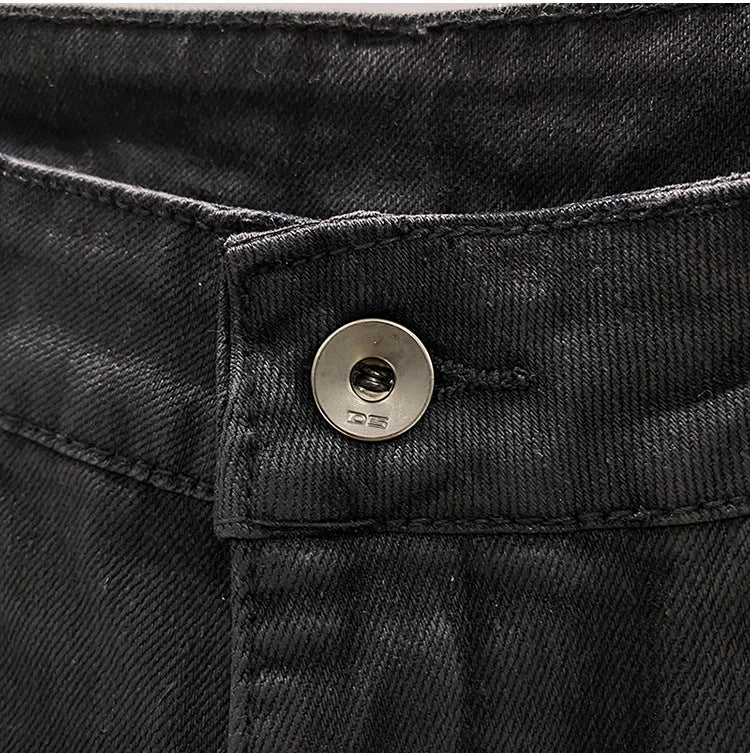 Subhuman Men's Style | Dark Classic Versatile Autumn/Winter Waxed Coating Craftsmanship Self-Designed Long Jeans